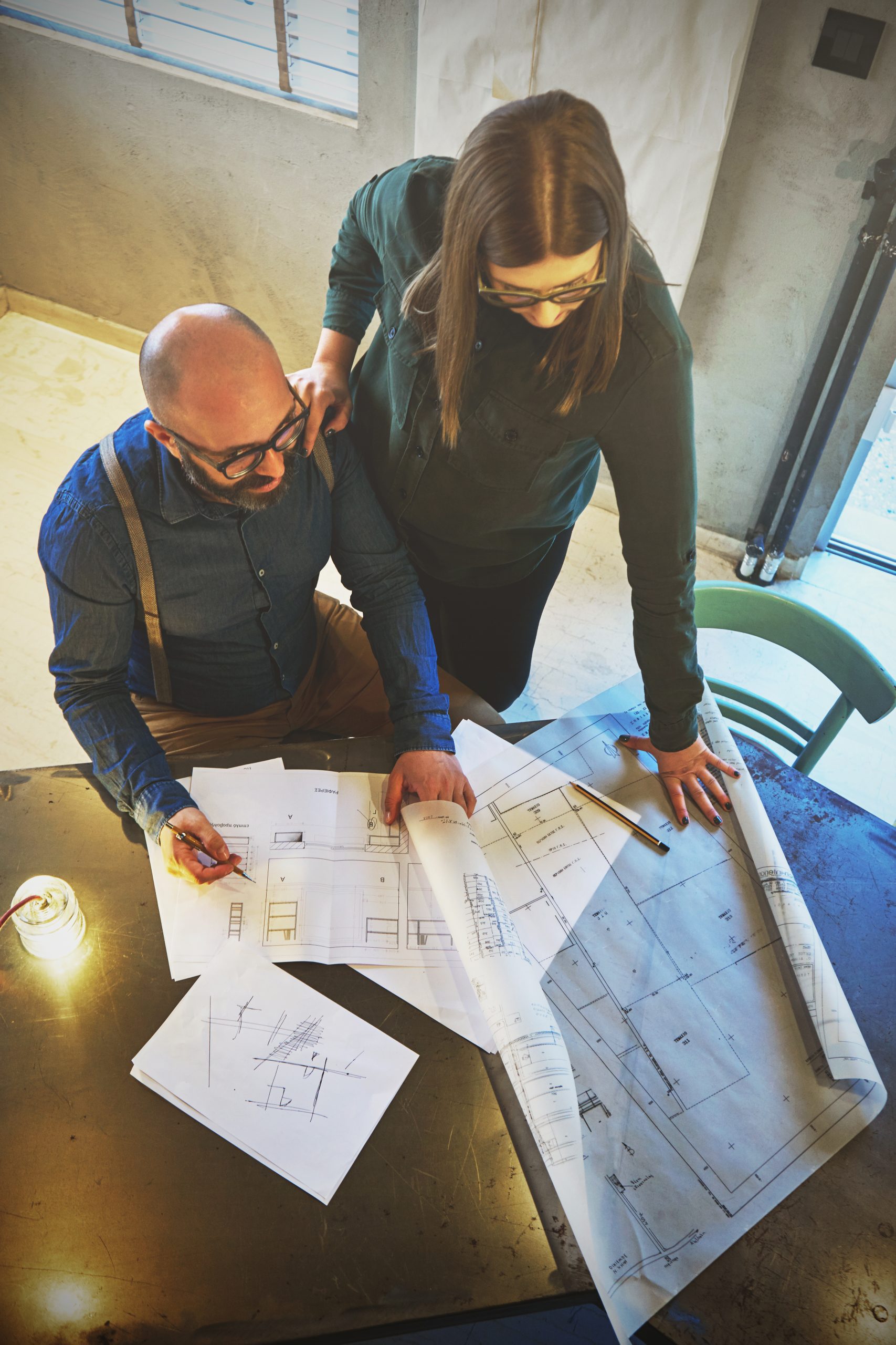 Team of architects people, meeting concept
